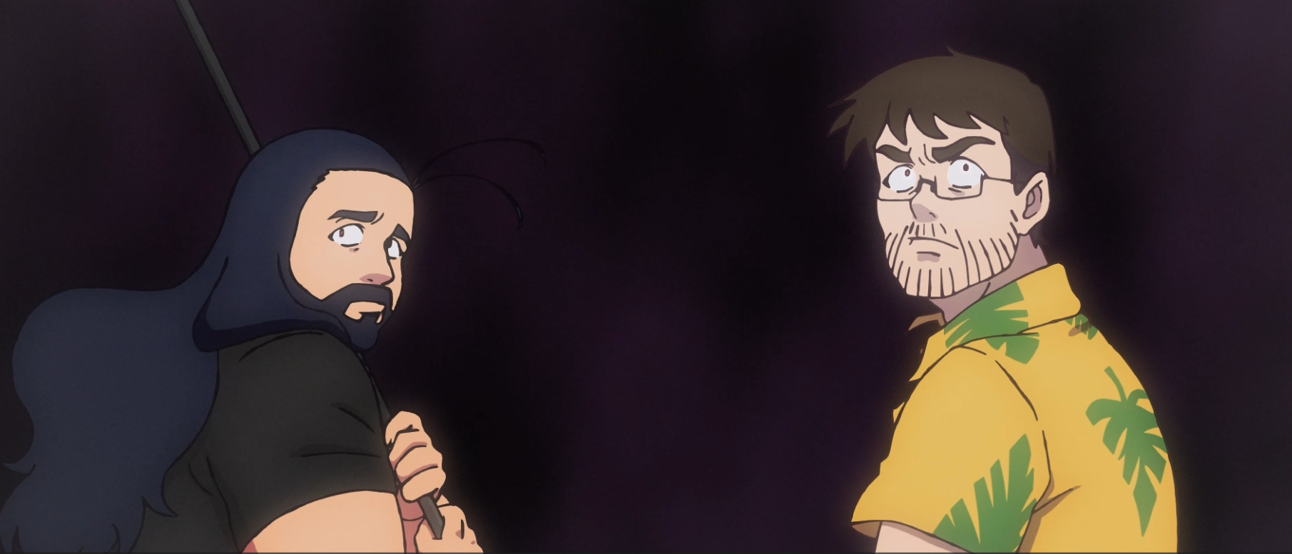 Le Joueur du Grenier et Seb dans l'introduction animée Lelolelo